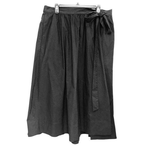Maeve Dresses & Skirts - Maeve Anthropologie Wrap Skirt Size 16 Black Midi A-Line Tie Waist Flowy